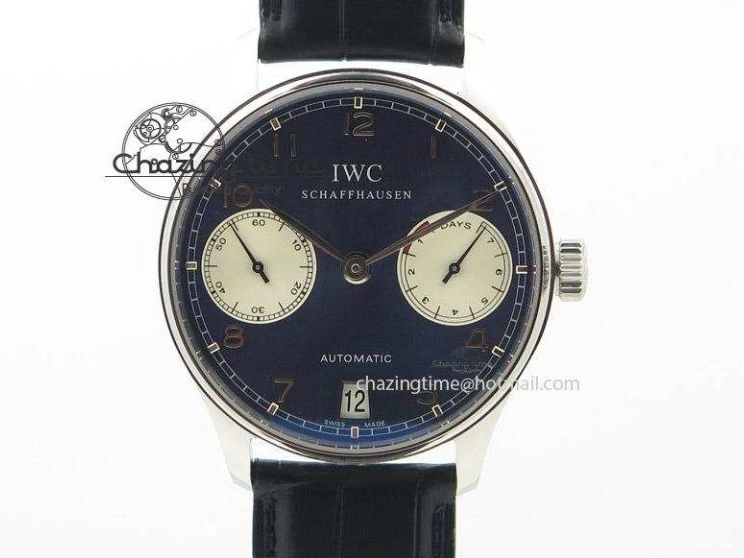 MIROTIME 0415 Portuguese IW3714 Diam ZF V2 1:1 Best Edition Black Dial On Black Leather Strap A79350 (Slim Movement) Lightweight 7245